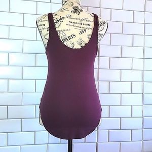 NWT PINK VICTORIA'S SECRET RIBBED TANK TOP MAROON BURGUNDY PLUM